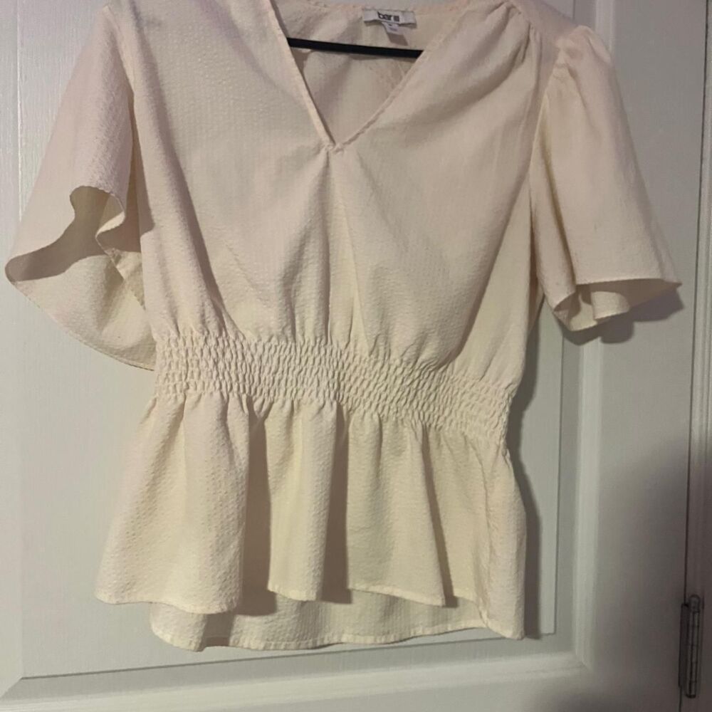 Bar III Women's Cream Blouse